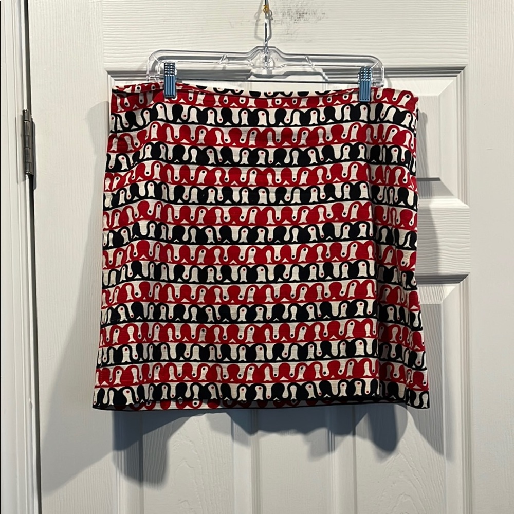 Talbots Red and Black  A-Line Skirt